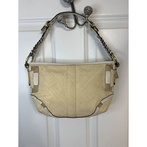 Coach Vintage 4710 Soho Angora Straw & Braided Leather Hobo Shoulder Bag - Picture 1 of 9